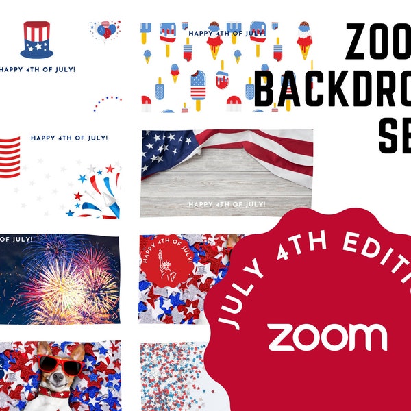 4th of July Zoom Background Template