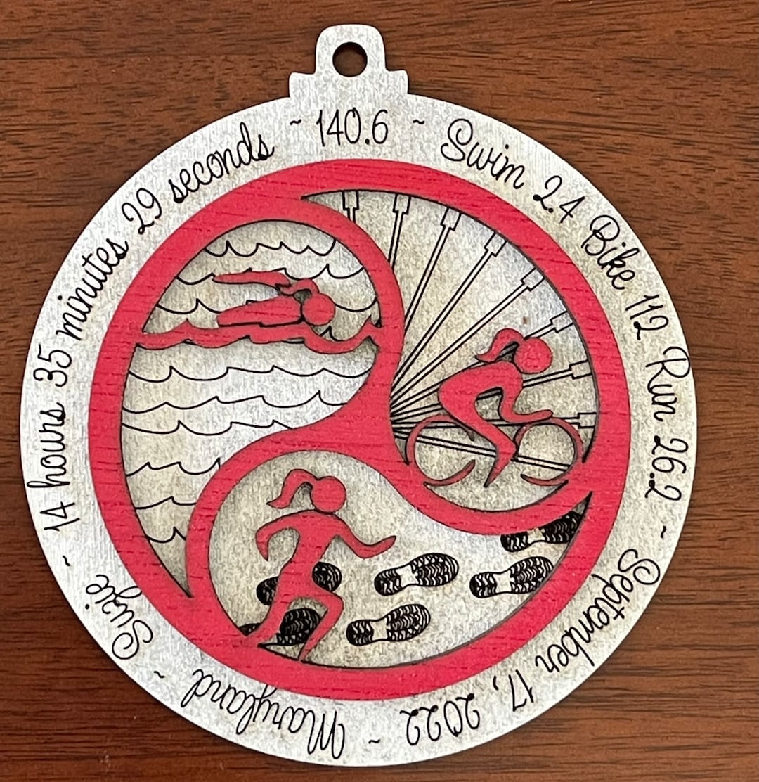 Custom Girl Triathlon Ornament About 4 X 4 Customize Gift Idea Swimming