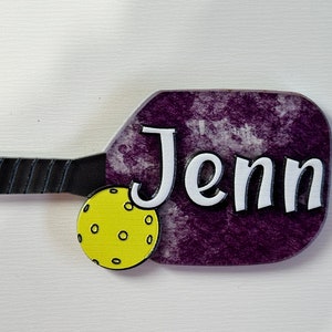 Deluxe Custom Pickleball name badge 3.1 x 1.7&quot; Magnetic backing