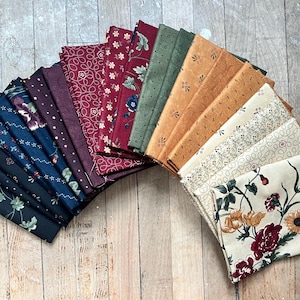 Daisy Lane Fat Quarter Bundle by Kansas Troubles 20 Fat Quarter Bundle, 5 Yards of Fabric Autumn Fabrics, Moda Fat Quarter Collection,