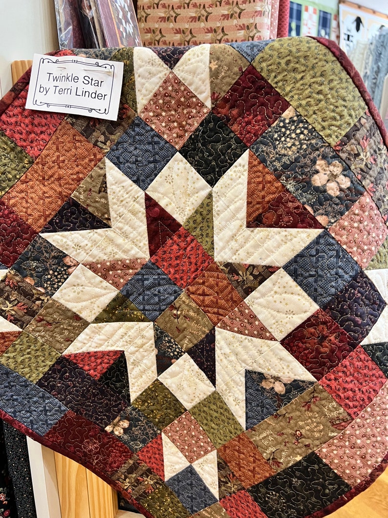 Twinkle Star Quilt Kit, Wall Hanging Quilt Kit, Table Topper Pattern