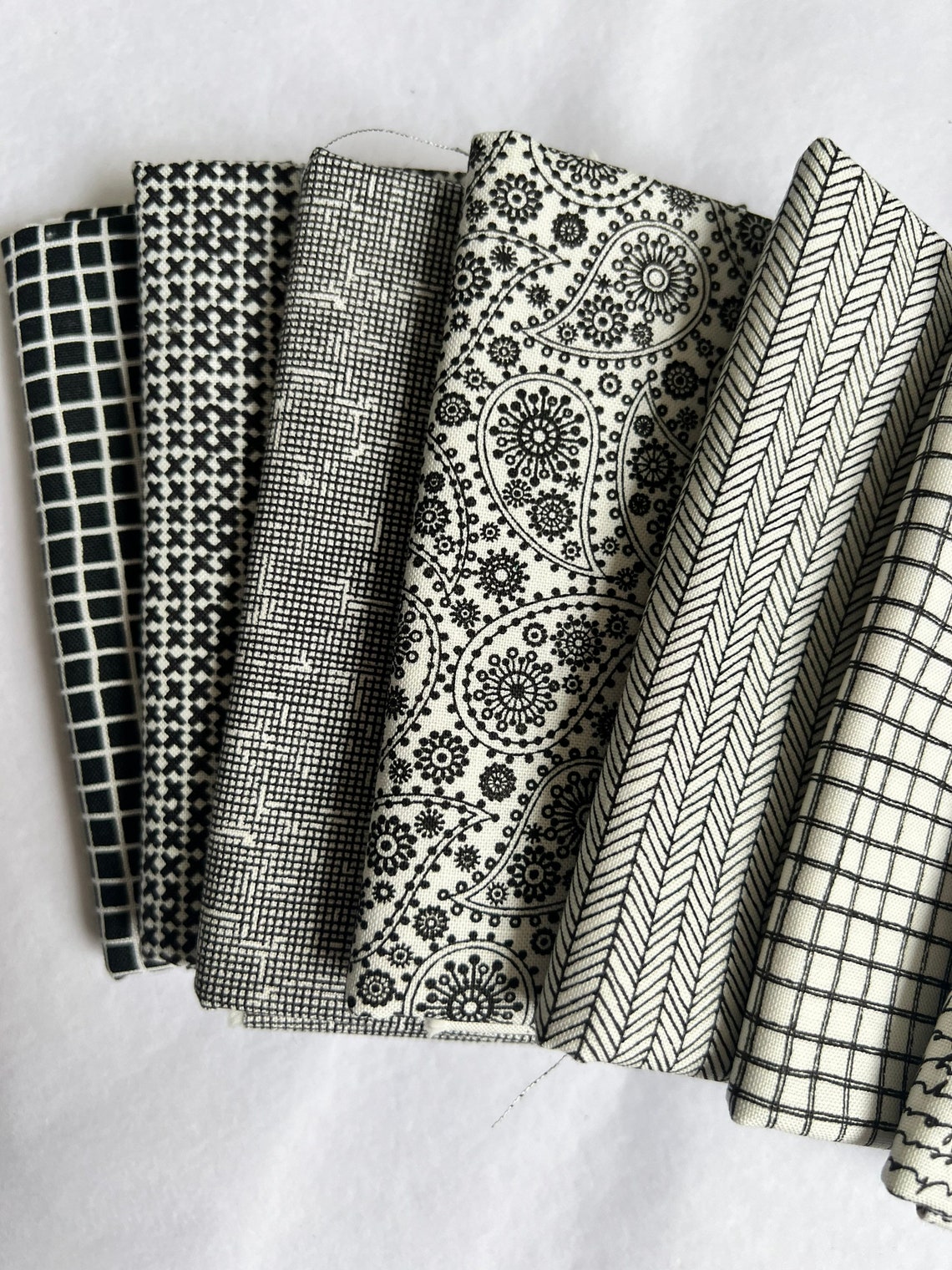 Black and White Fat Quarter Bundle, Fat Quarters, Modern Background