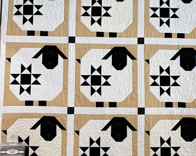 Wooly Stars Quilt Kit, Sheep Quilt, Corey Yoder Quilt, Lap Quilt Kit