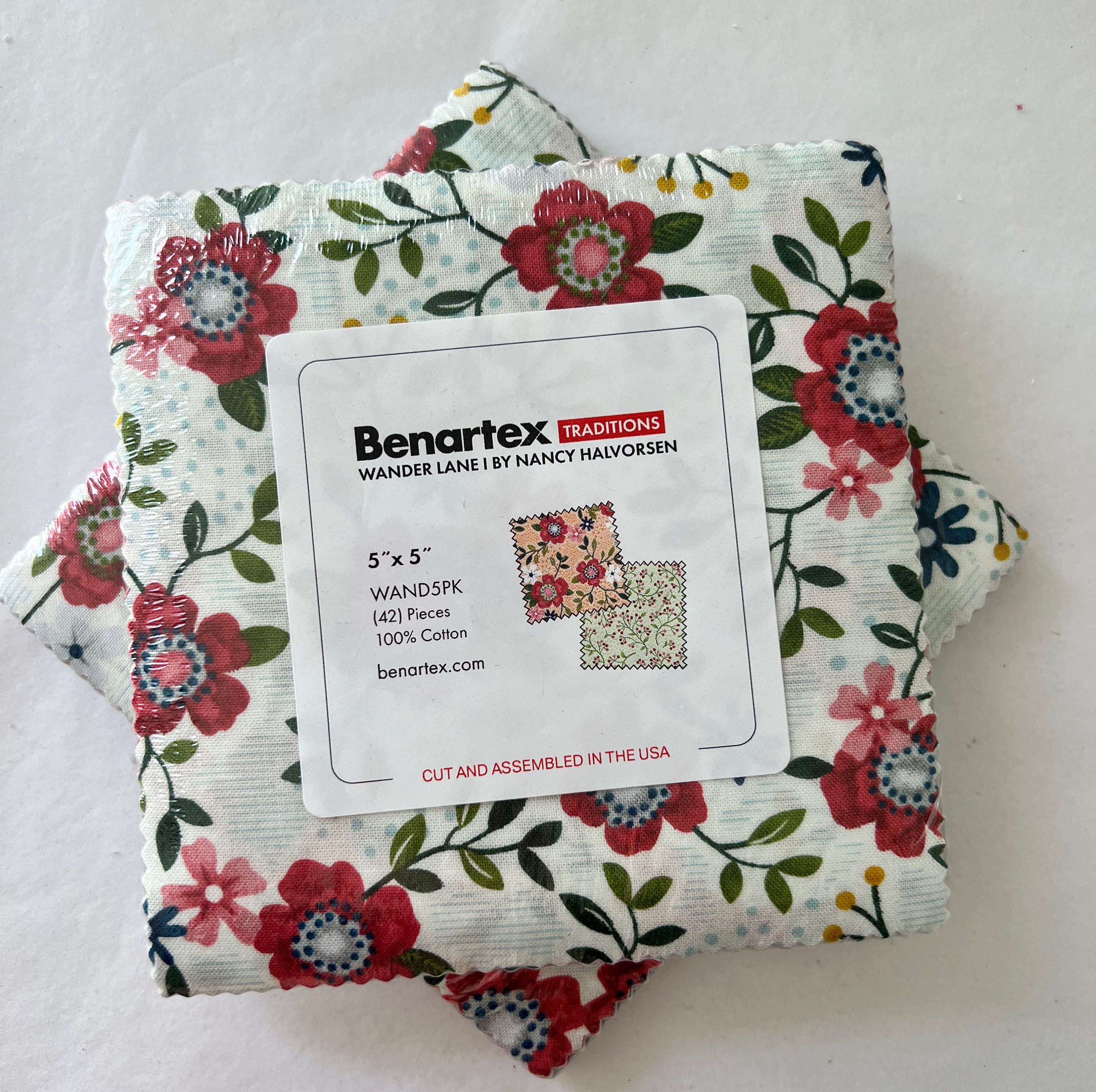 Wander Lane Charm Pack, Nancy Halvorsen Fabric Collection, Benartex 5