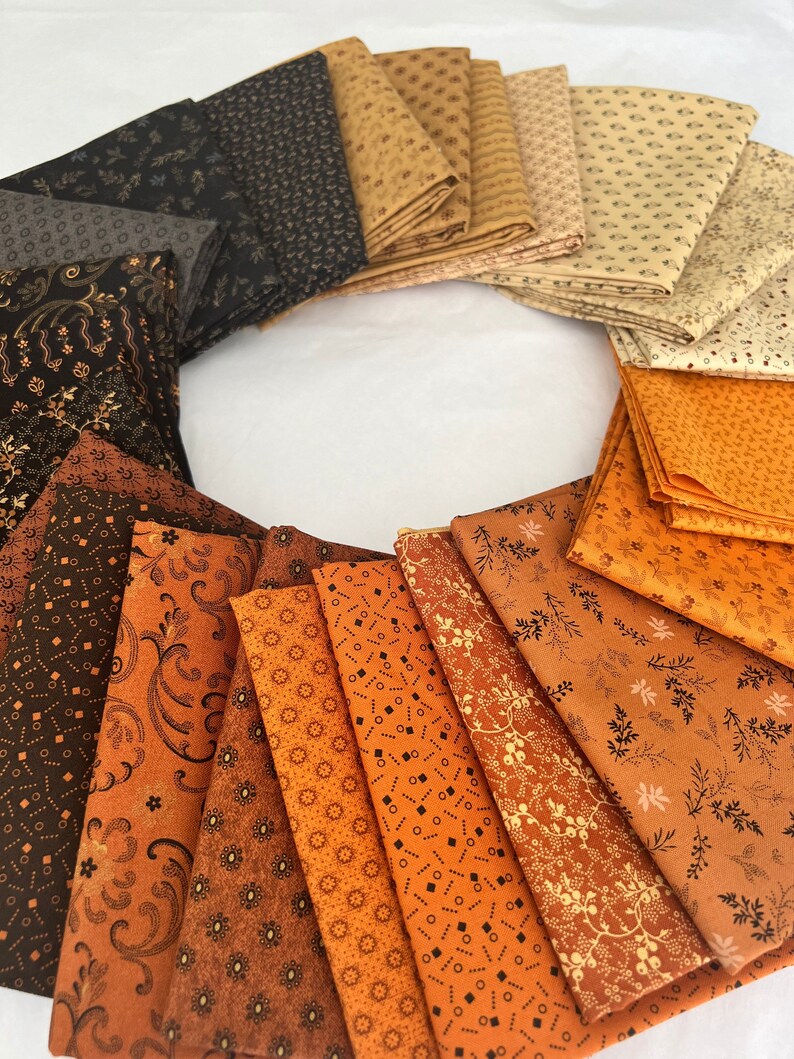 Cheddar & Coal Fat Quarter Bundle Cheddar and Coal Fabric by Etsy