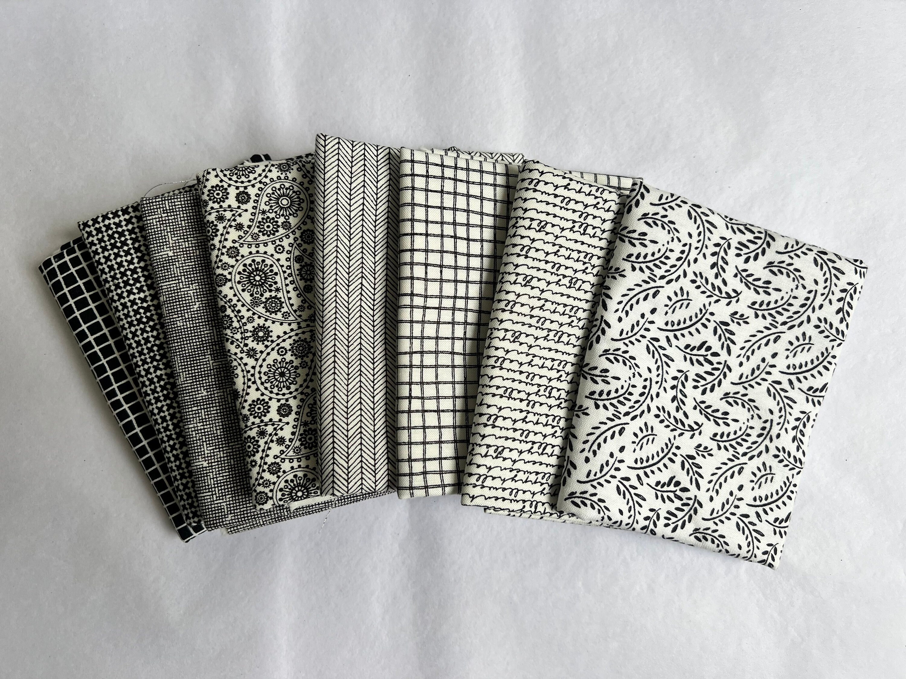 Black and White Fat Quarter Bundle, Fat Quarters, Modern Background