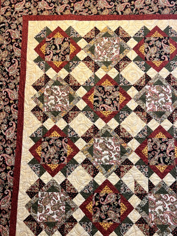 Samsara Quilt Kit 70 X 90 Twin Size Quilt Kit Paisley Etsy