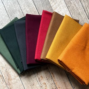 Bella Solids Quilt Fat Quarter Bundle, 8 Fat Quarters, Fall Solid Fat Quarters, 8 fat quarters, 2 yards total Solid Quilt Fabric