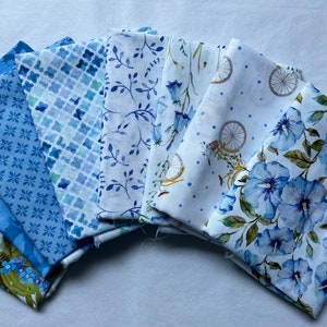  Hanjunzhao 10pcs Retro Floral Print Fat Quarters Fabric  Bundles, Precuts Cotton Fabric for Sewing Quilting, 18 x 22 inches,  Multicolor Flowers