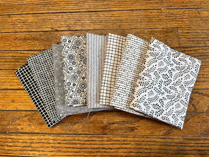 Black and White Fat Quarter Bundle Fat Quarters Modern Etsy