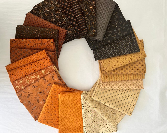 Cheddar & Coal Fat Quarter Bundle, Cheddar and Coal Fabric by Pam Buda