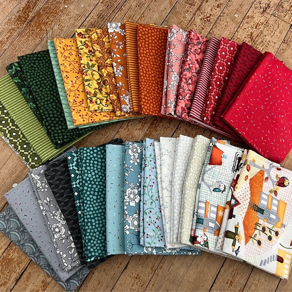 Wander Lane Too Fat Quarter Bundle, Nancy Halvorsen Fabric by Bernatex, Traditional Quilt Fabric, Quilt Fabric Stashbuilder