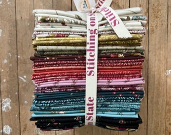 Dahlia Fat Quarter Bundle, Laundry Basket Quilts Fabric, 37 fat quarters, 9.25 yards total Traditional Floral Quilt, Edyta Sitar