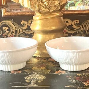 Vintage Pair of FTD 1975 Milk Glass Bowls