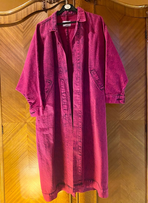 Sundance long pink washed denim jacket