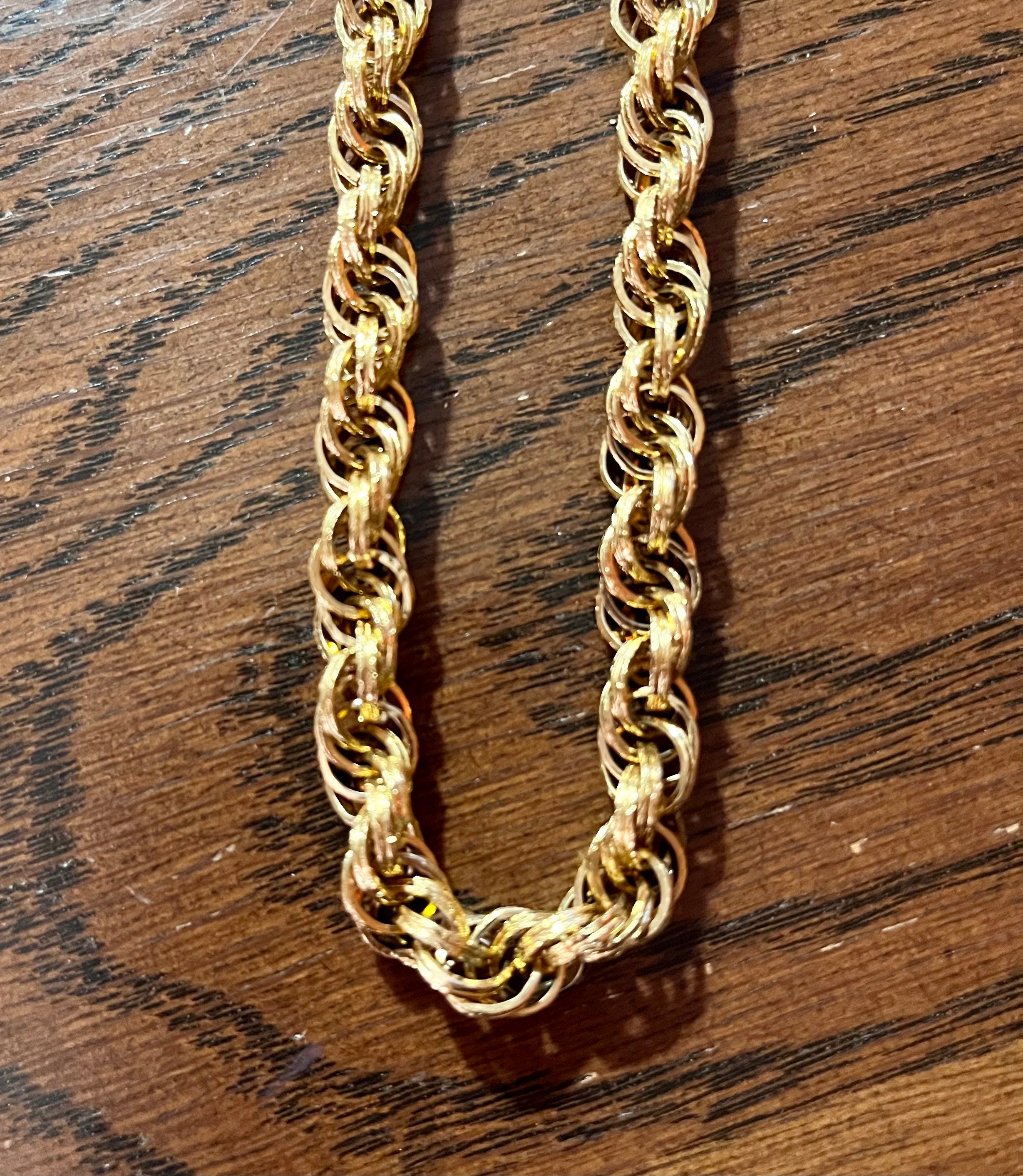 Monet Gold Tone Rope Necklace Etsy UK
