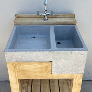 Washboard Utility sink- Concrete blend Laundry room washbasin , washboard