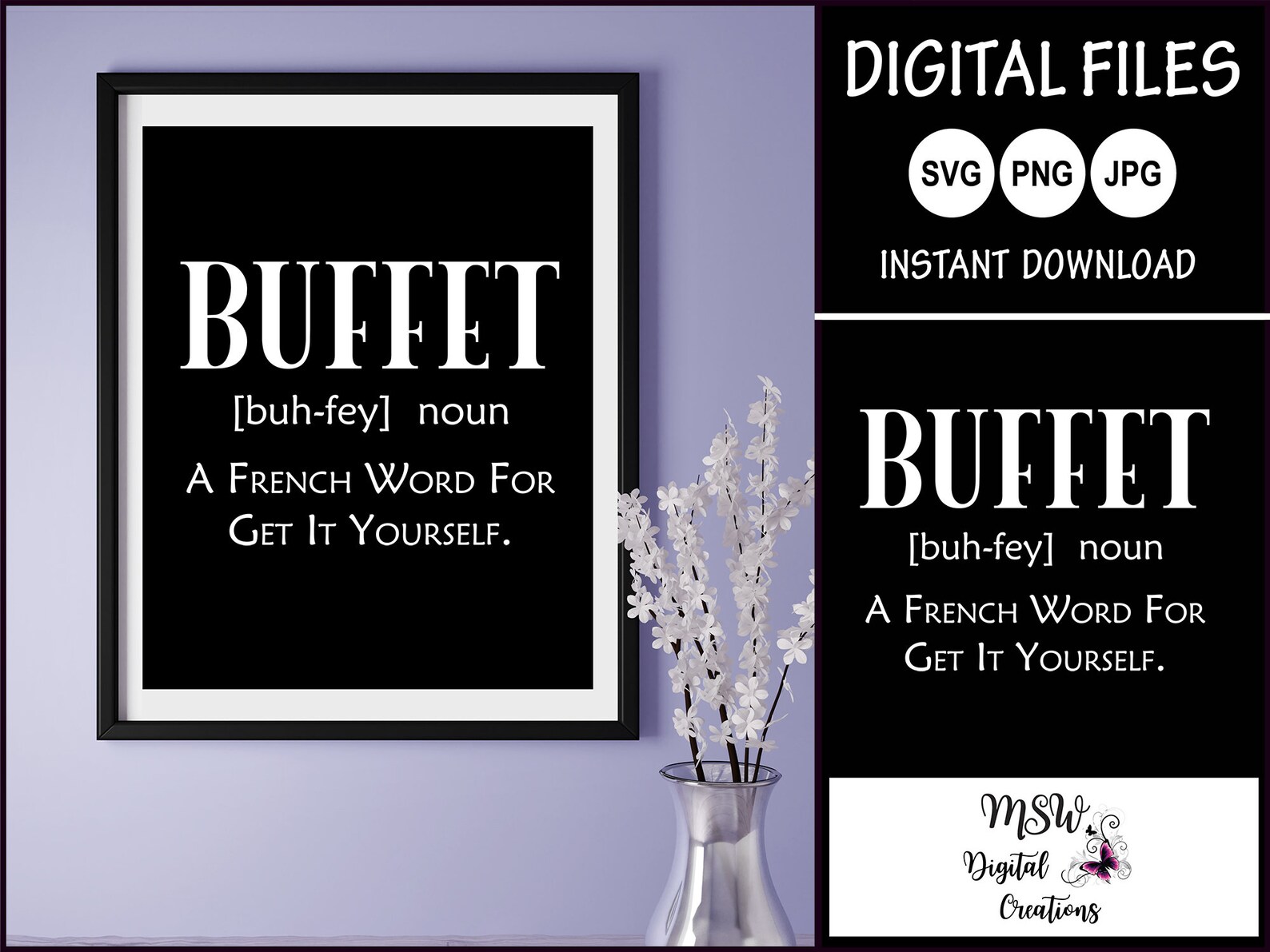 Buffet Definition svg A French Word for Get It Yourself svg Etsy