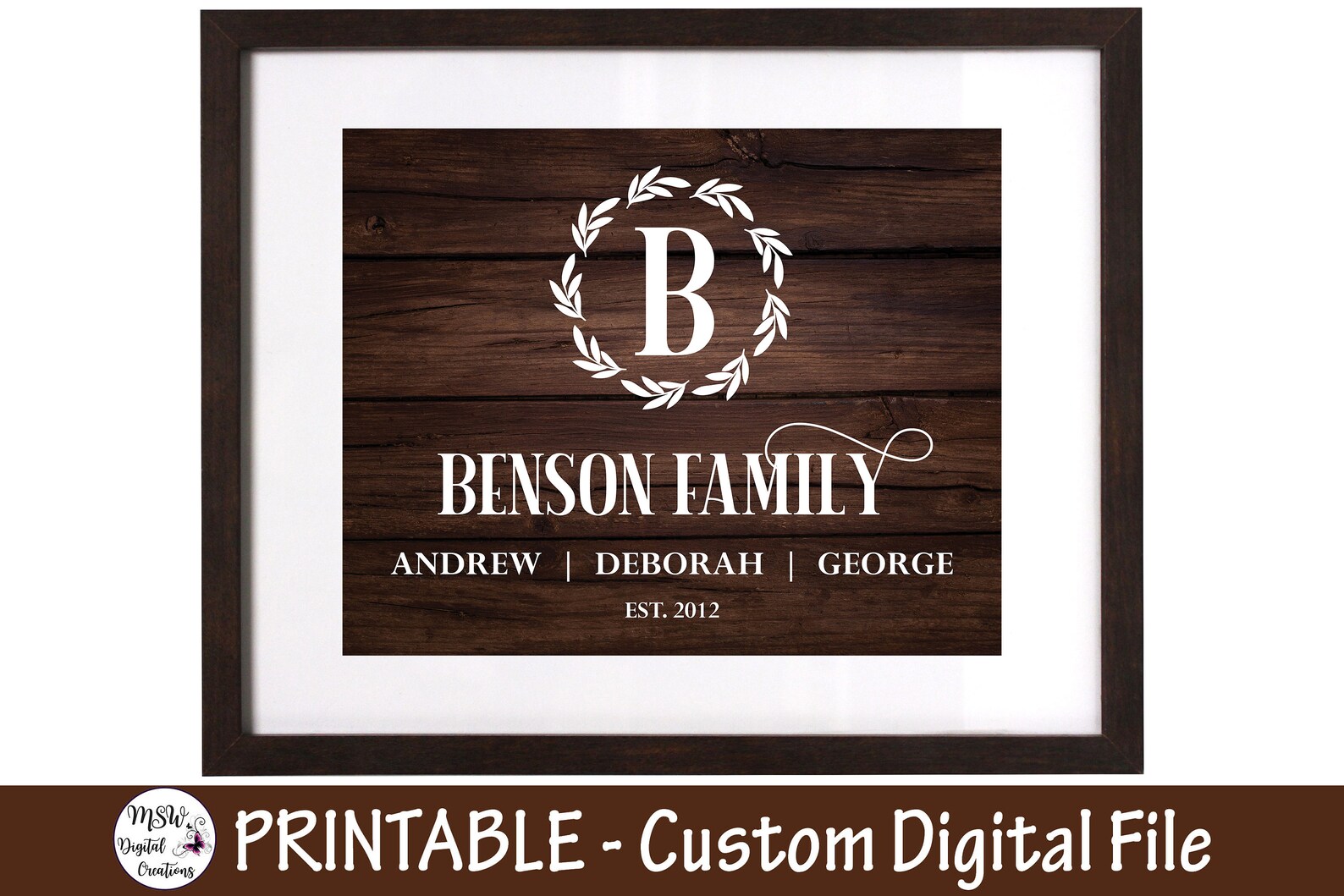 Last Name Monogram svg personalized name svg Last name svg Etsy