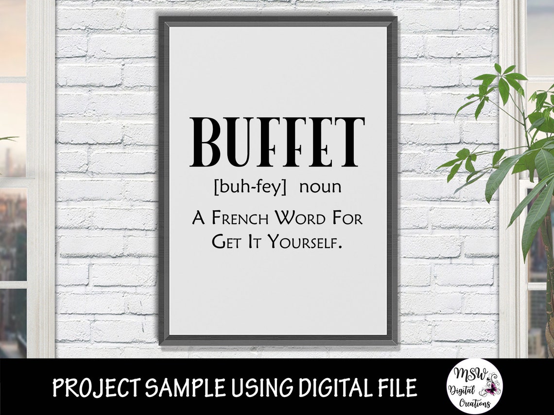 Buffet Definition svg A French Word for Get It Yourself svg Etsy