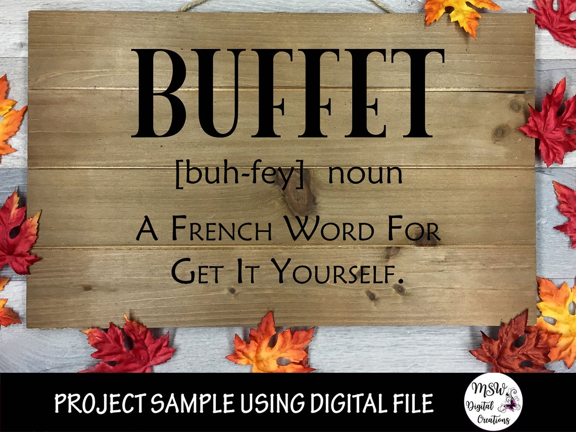 Buffet Definition svg A French Word for Get It Yourself svg Etsy