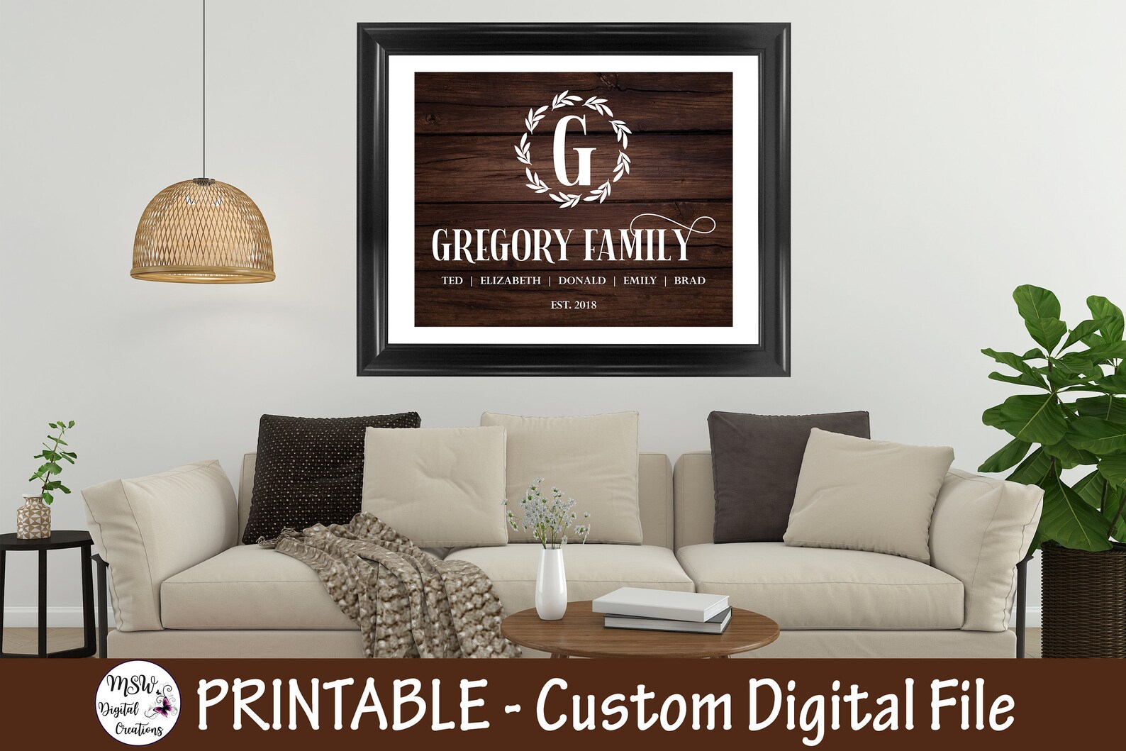 Last Name Monogram svg personalized name svg Last name svg Etsy