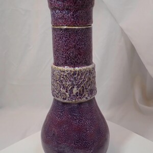 Handmade Purple White Urn for Ashes (86 Cubic Inches)