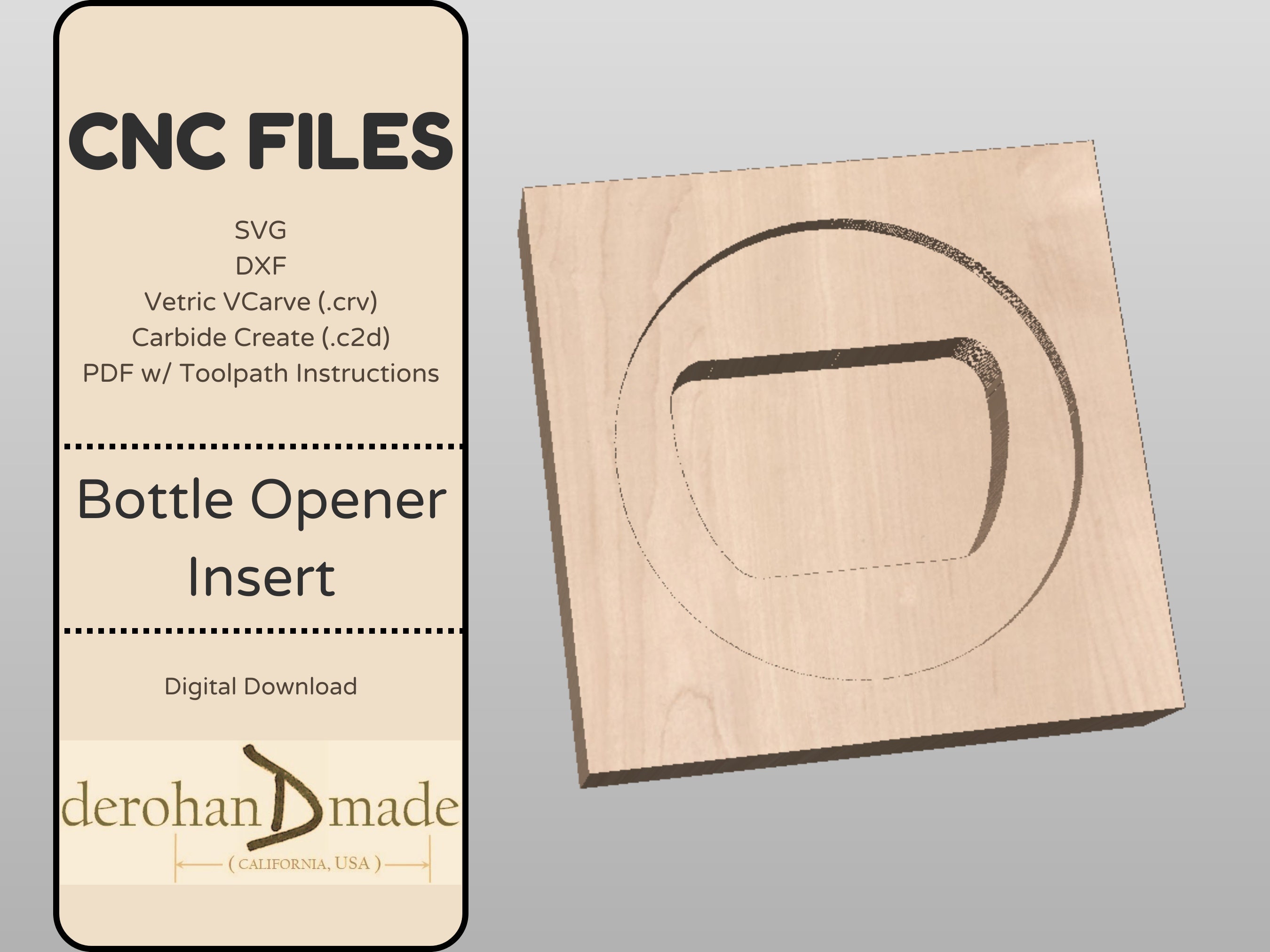 CNC File Bottle Opener Insert Hardware .SVG .DXF Vetric Etsy