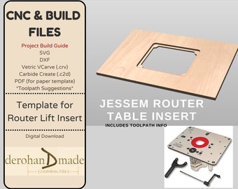 CNC File - Cutout for JessEm or Kreg Router Table Lift Insert - .svg, .dxf, Vetric VCarve v11, Carbide Create (.C2D) files, and Toolpaths