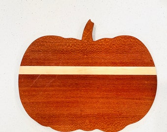 Rare Exotic Hardwood, Pumpkin Shaped Cutting Board / Pumpkin Charcuterie Board / Trivet / Serving Tray / Centerpiece - READY TO SHIP