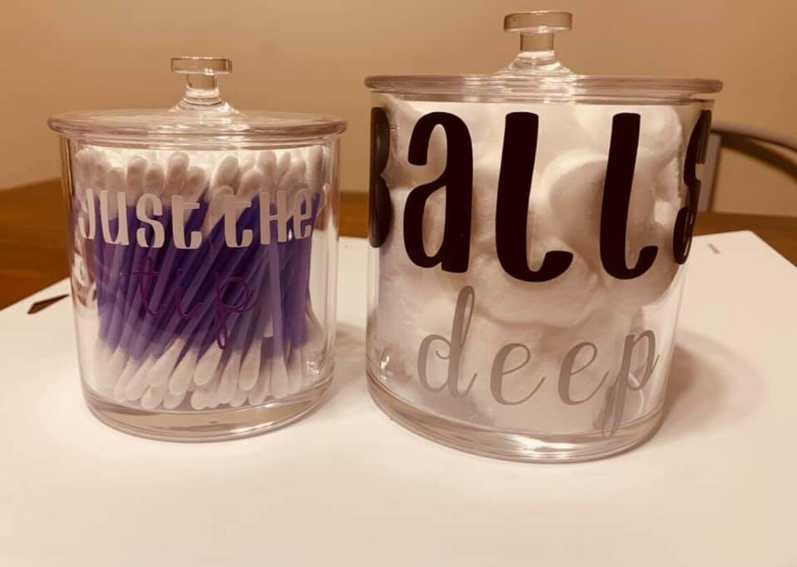 Cotton Ball & Q tip containers Etsy