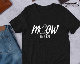Meow I'm A Cat Halloween-T-shirt - Funny Kitty T-shirt