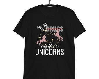 Zeg ja tegen eenhoorns T-shirt, grappig eenhoornshirt
