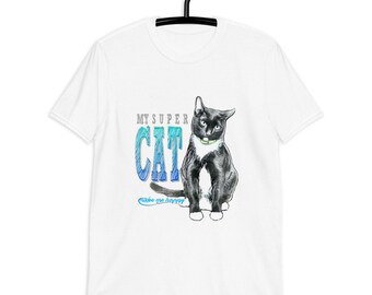 Super Cat-T-shirt: cadeau kattenmoeder, shirt huisdierliefhebber