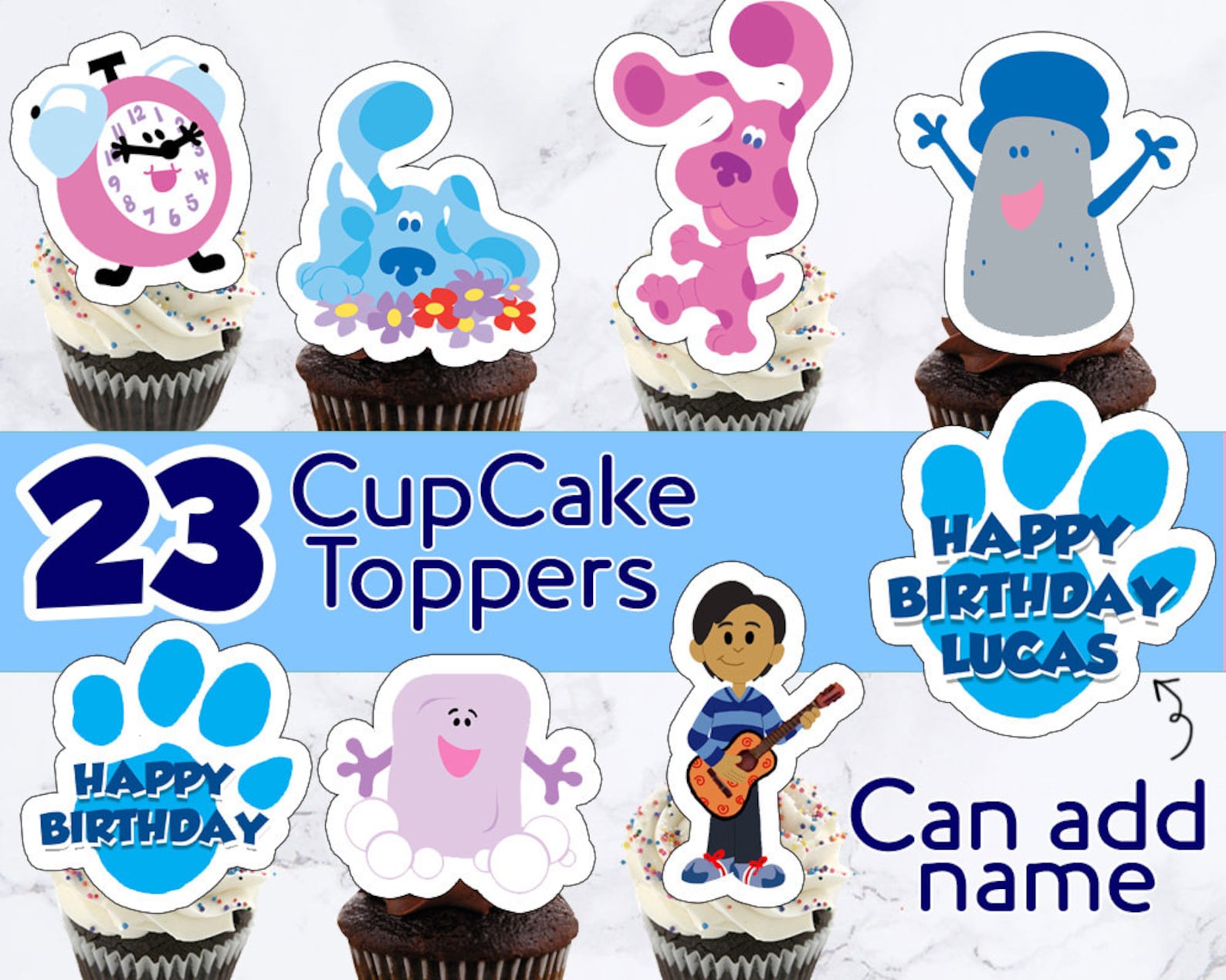 Blues Clues Inspired Cupcake Topper Custom Cupcake Topper | Etsy