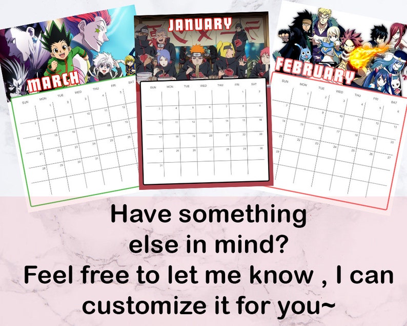 2021 Printable MHA Calendar Anime CalendarInstant Etsy