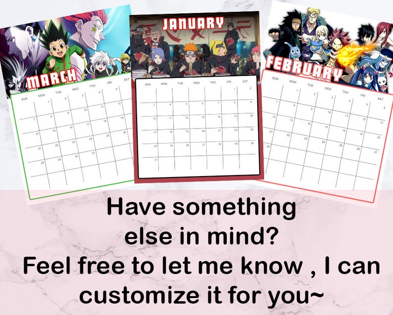 2021 Printable MHA Calendar Anime CalendarInstant Etsy