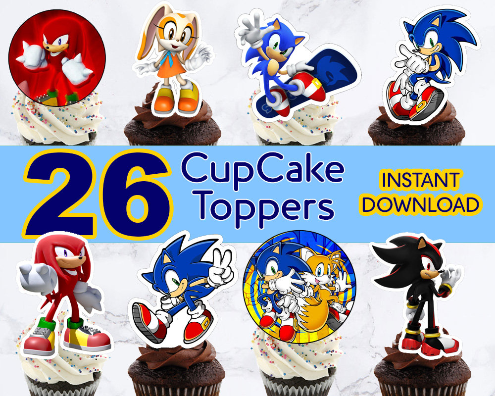 Sonic Cupcake Toppers