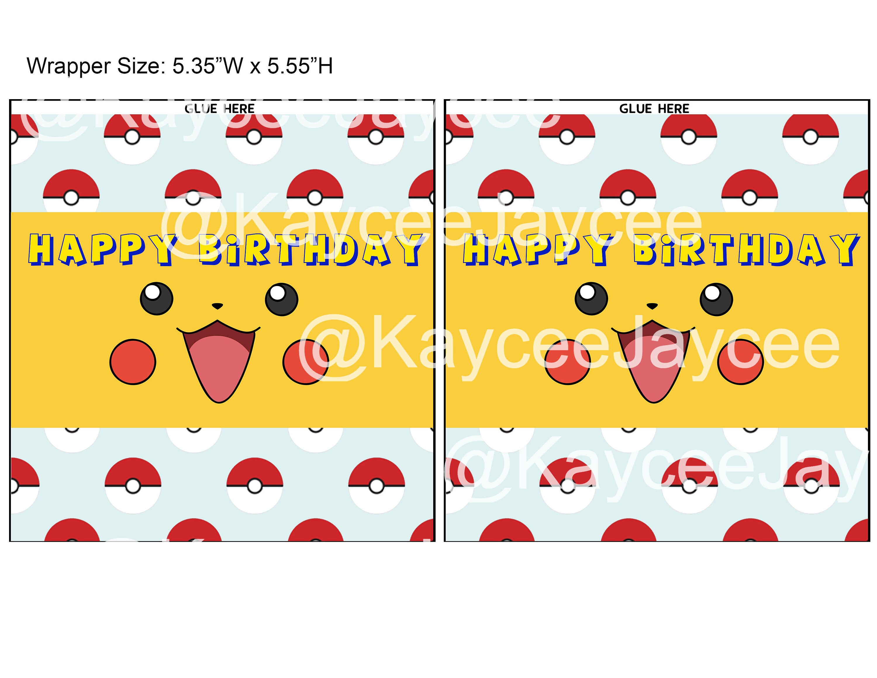 Pokemon Candy Bar Wrapper Instant Download Digital Download | Etsy