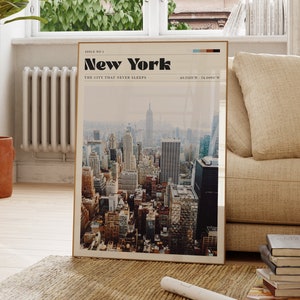 New York City Print, Skyline Poster, Travel Art, Vintage Photograph, Landscape Wall Art, Gift For Friend, Living Room Art