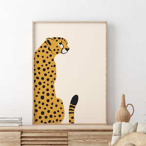 Leopard Wall Art Print, Jungle Print, Animal Boho Print Design, Digital Download, Gallery Wall, living room, bedroom, kitchen print