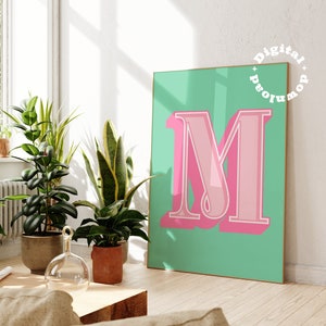 Colorful Personalised Letter Print, Kids Initial Print, Custom, Couples Print, Alphabet, Kids Bedroom, Digital Download
