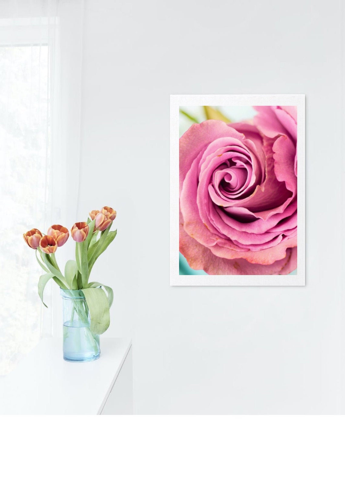 Rose Wall Art Pink Roses Picture for DIY Instant Digital Etsy
