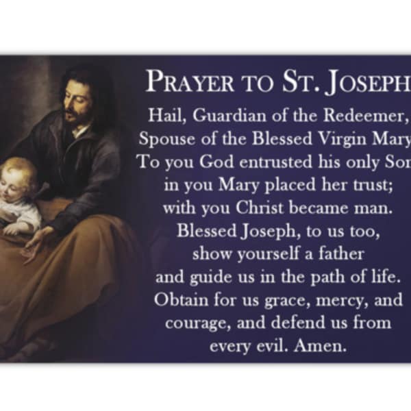 Saint Joseph Prayer Card | St. Joseph Saint Prayer | Saint Prayer Card | Prayer For A Holy Death