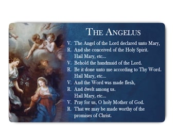 The Angelus Prayer Card | Angelus Prayer | Daily Prayer Card | Prayers For Every Day | Noon Prayers | Morning Prayer Card | Night Prayers