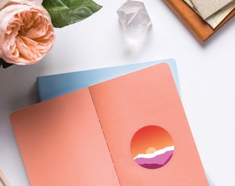 Lesbian Sticker | Subtle Mountain Sunrise Lesbian Pride Sticker