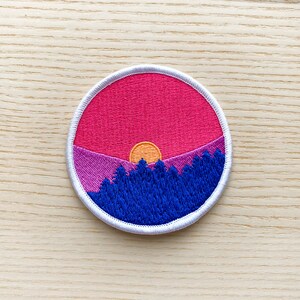 Bi Pride Patch | Subtle Mountain Sunrise Bisexual Pride Patch