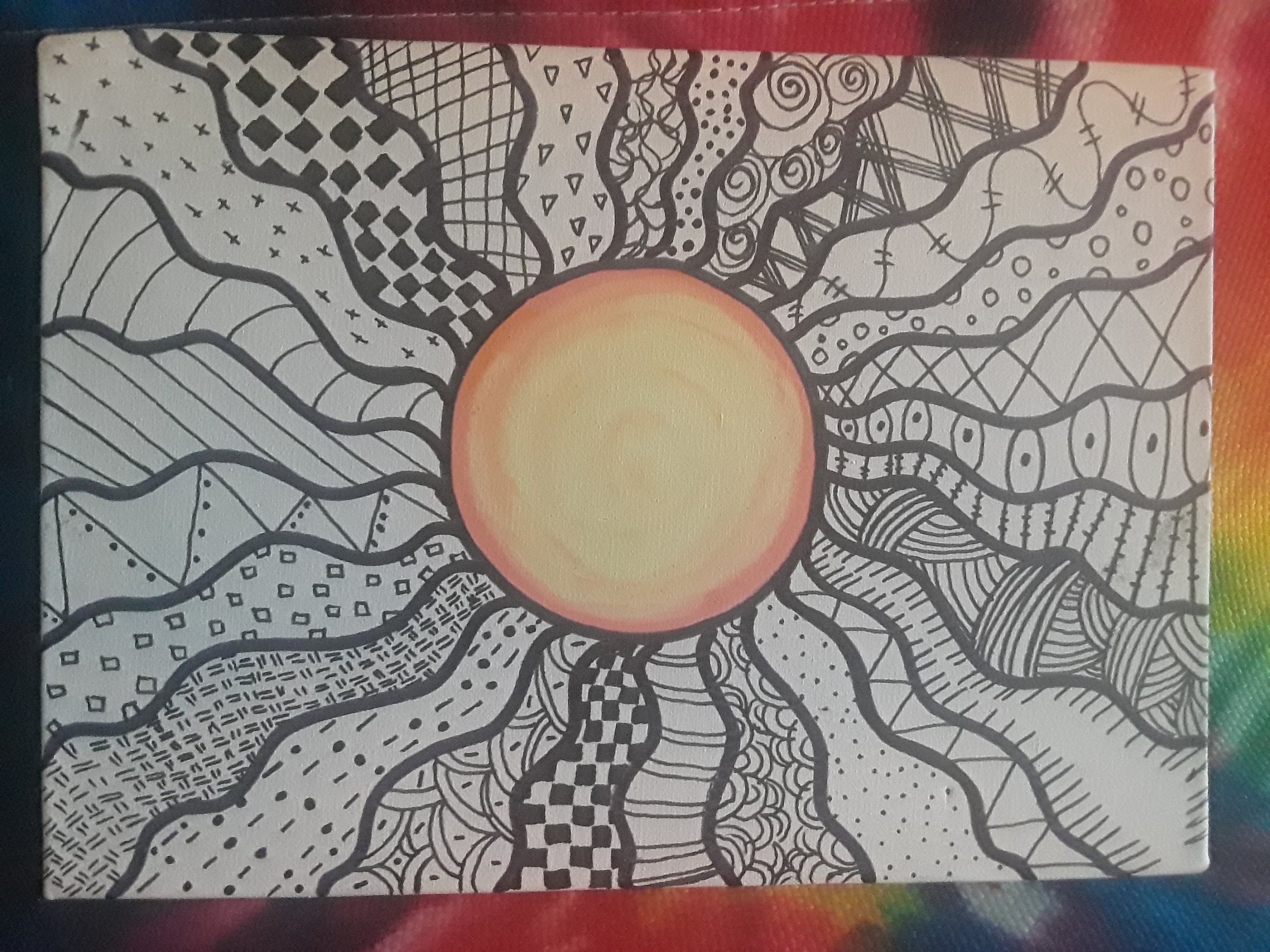 Sun Trippy Art Drawing | Etsy