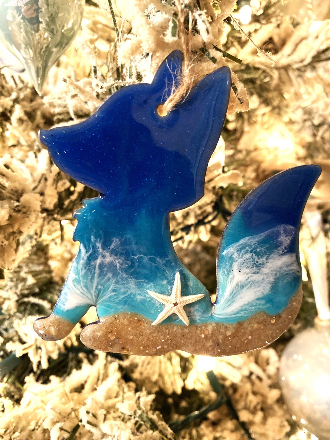 Handmade Coastal Fox Ornament Etsy