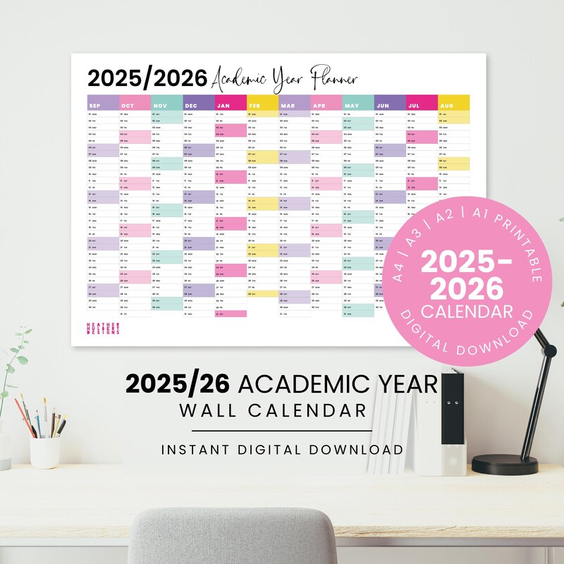 Academic Wall Planner 25 26 - Etsy UK